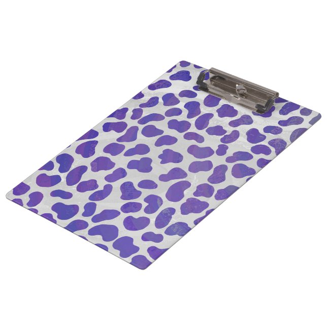 Monogram Dalmatian Purple and White Print Clipboard (Angled)
