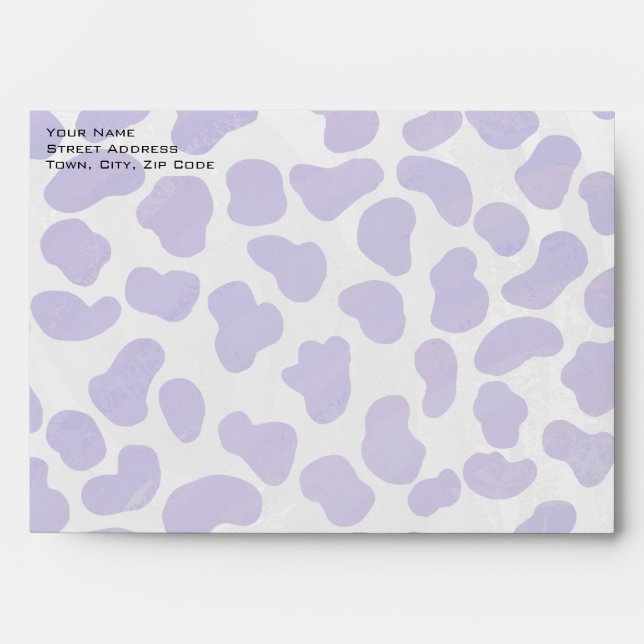 Monogram Dalmatian Purple and White Print Envelope (Front)