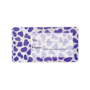Monogram Dalmatian Purple and White Print Label