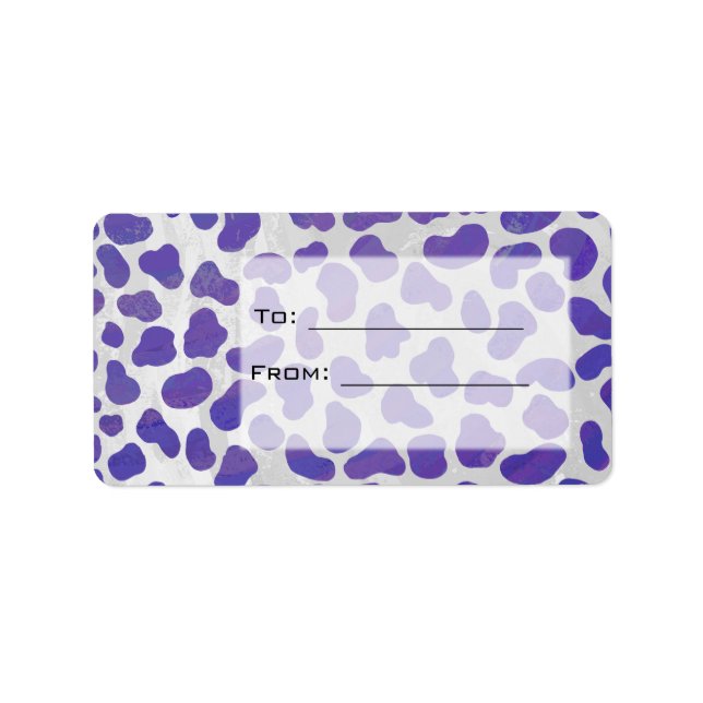 Monogram Dalmatian Purple and White Print Label (Front)