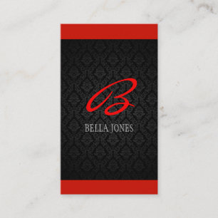 Monogram Damask Design Business Card