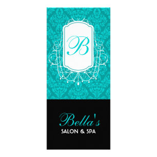 Monogram Damask Design Rack Card