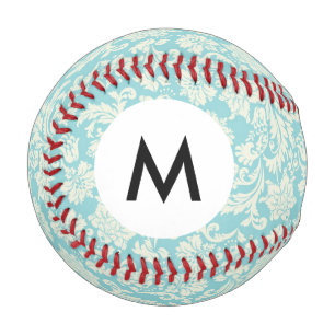Monogram Damask Pattern 3 Baseball