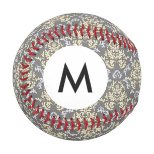Monogram Damask pattern Baseball