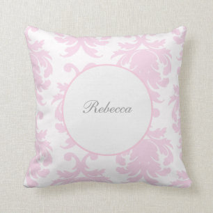 Monogram Damask Throw Pillow