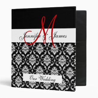 Monogram Damask Wedding Planner Binder