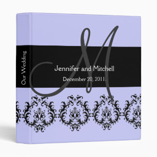 Monogram Damask Wedding Planner Photo Binder Lilac