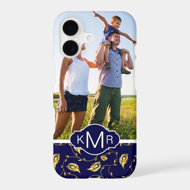 Monogram | Dark Blue Peacock Pattern (Back)