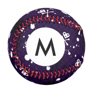 Monogram Dark Colour Emo Pattern With Paint Baseball