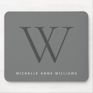 Monogram Dark Grey Luxury Corporate Professional Mouse Pad