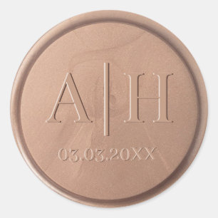 Monogram Date Chocolate Brown Seal Sticker