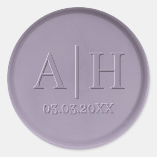 Monogram Date Lavender Wax Seal Sticker