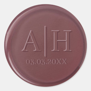 Monogram Date Mulberry Wax Seal Sticker