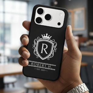 Monogram Decorative Shield Crown Black