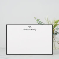 Monogram Decorative Typography Black Border
