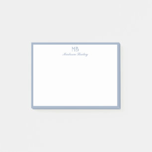 Monogram Decorative Typography   Dusty Blue Post-it Notes