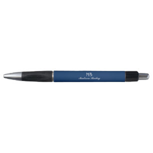 Monogram Decorative Typography   Navy Blue Pen
