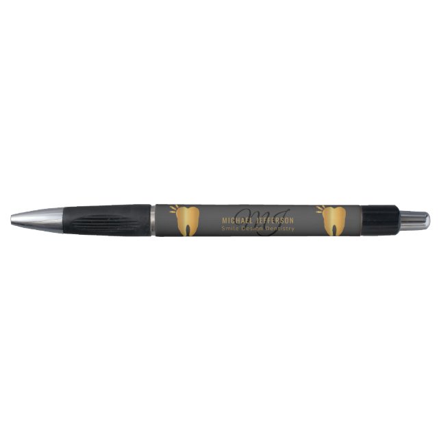 Monogram Dentist - Black and Gold Pen (Front)