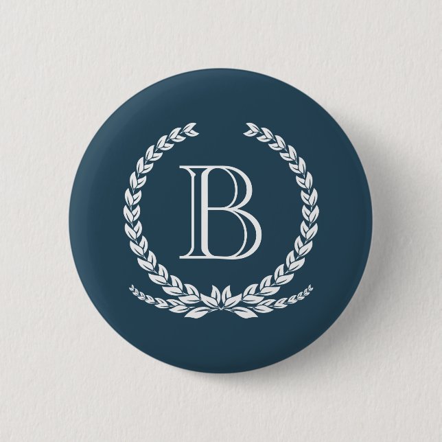 Monogram design 2 inch round button (Front)