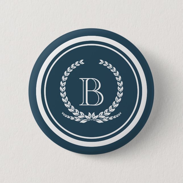Monogram design 2 inch round button (Front)