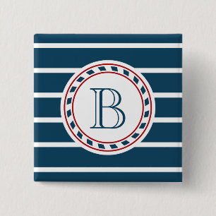 Monogram design 2 inch square button