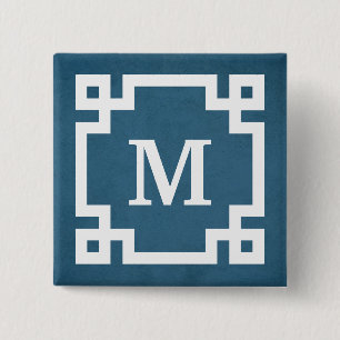 Monogram design 2 inch square button