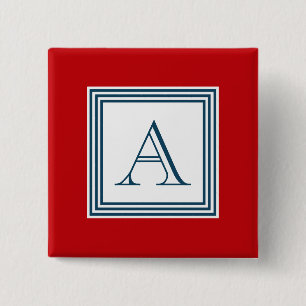 Monogram design 2 inch square button