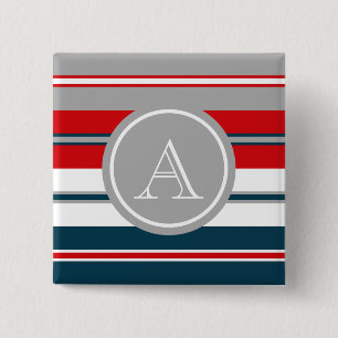 Monogram design 2 inch square button
