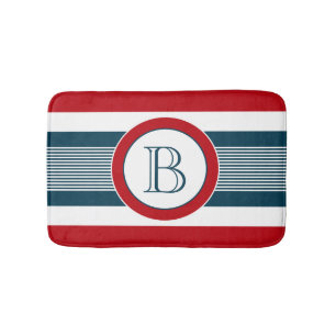 Monogram design bath mat