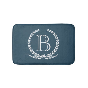 Monogram design bath mat