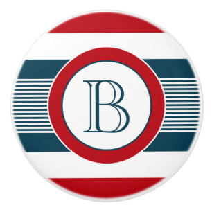 Monogram design ceramic knob