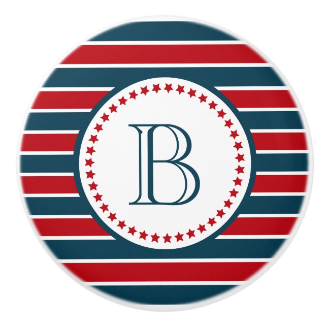 Monogram design ceramic knob (Front)