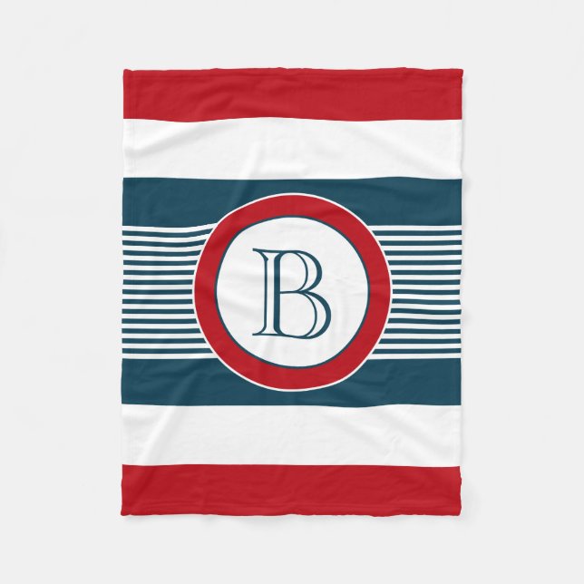 Monogram design fleece blanket (Front)