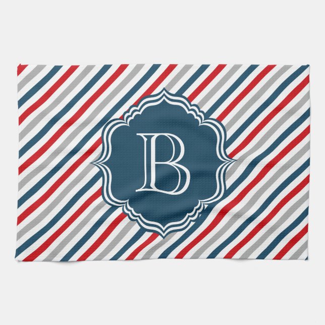 Monogram design kitchen towel (Horizontal)