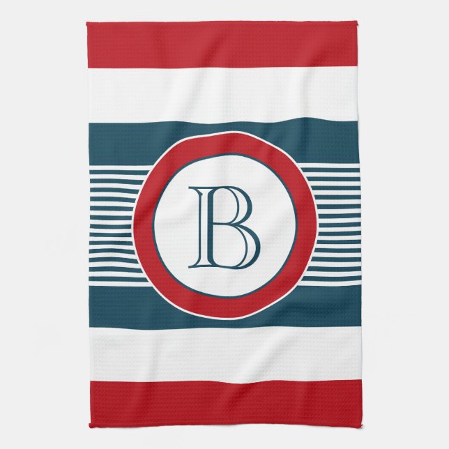 Monogram design kitchen towel (Vertical)