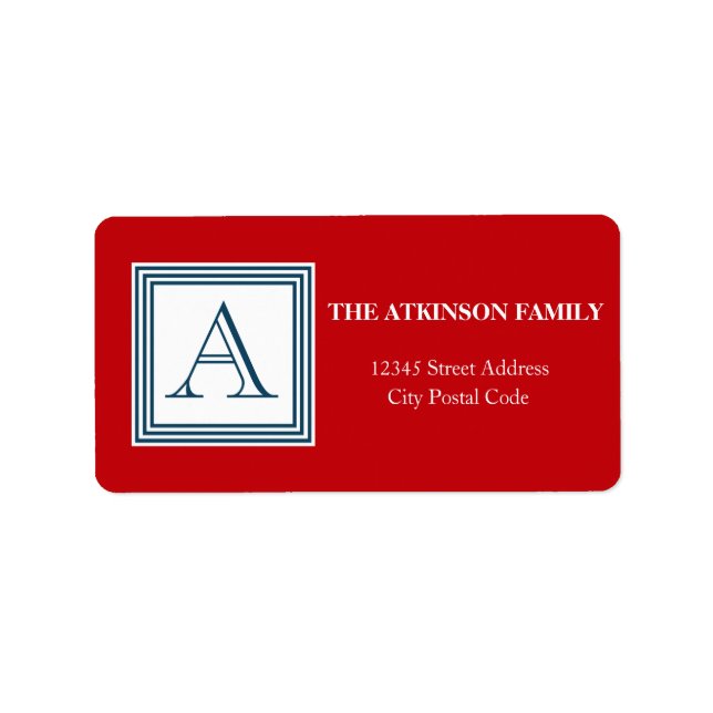 Monogram design label (Front)