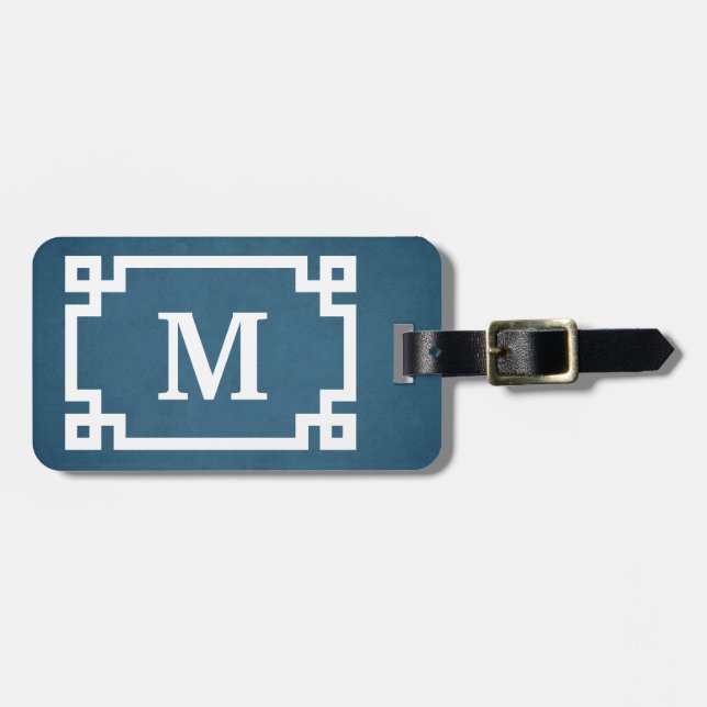 Monogram design luggage tag (Front Horizontal)