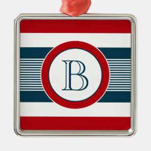 Monogram design metal ornament