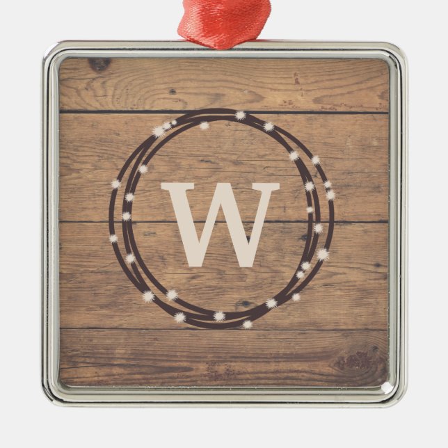 Monogram design metal ornament (Front)