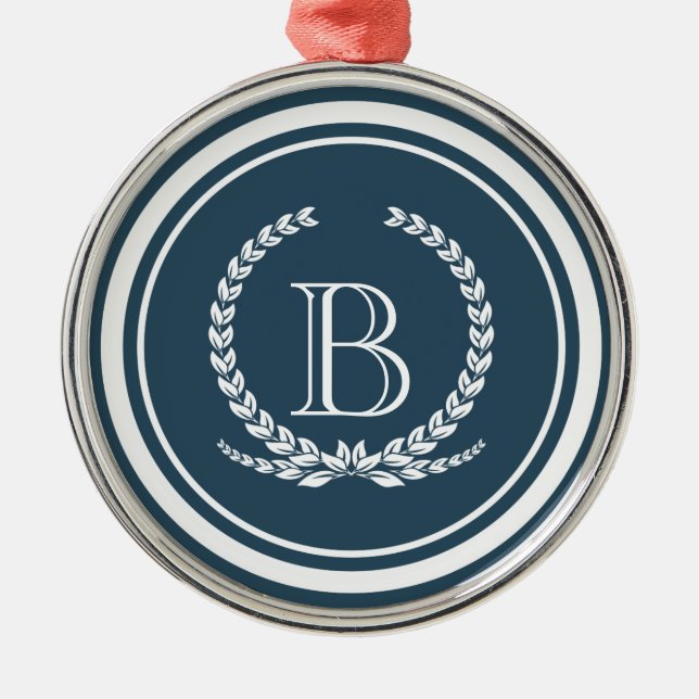 Monogram design metal ornament (Front)