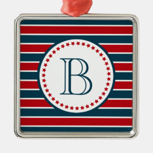 Monogram design metal ornament