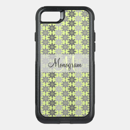 Monogram Design on Floral Pattern OtterBox Commuter iPhone 8/7 Case