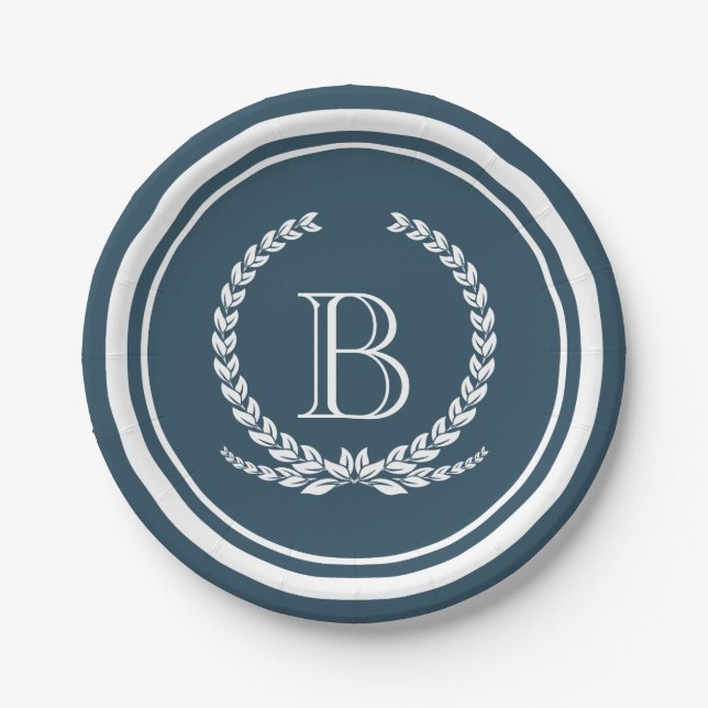 Monogram design paper plate (Front)