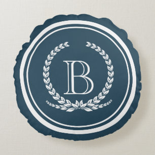 Monogram design round pillow