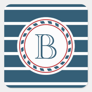 Monogram design square sticker