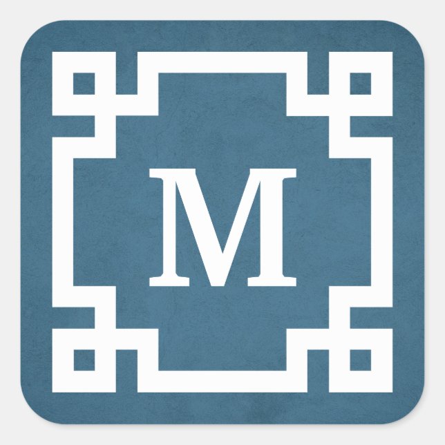 Monogram design square sticker (Front)