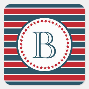 Monogram design square sticker