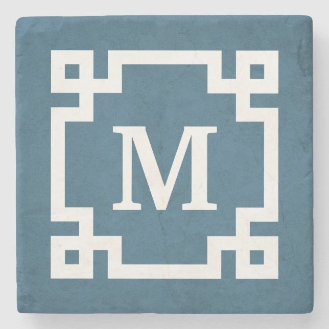 Monogram design stone coaster (Front)