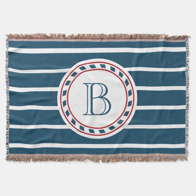 Monogram design throw blanket (Front)