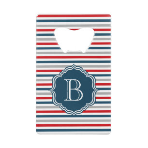 Monogram design wallet bottle opener